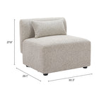 Zuo - Simu Chaise centrale - Grège dune-Garantie limitée de 3 ans