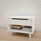 Nexera - Table de nuit Barista, 1 tiroir, Blanc-1 tiroir de rangement pratique pour y conserver vos effets personnels à portée de main lorsque vous êtes au lit
