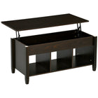 HOMCOM - Table basse relevable avec rangement - espresso-Le plateau spacieux et relevable crée un espace de travail confortable