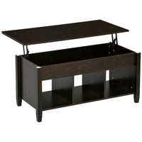 HOMCOM - Table basse relevable avec rangement - espresso-Le plateau spacieux et relevable crée un espace de travail confortable