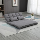HOMCOM - Canapé paresseux de sol pliable et réglable avec 2 coussins - gris-Rembourrage profond sur toute la surface avec 2 coussins pour s’y enfoncer confortablement 