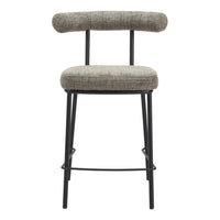 Zuo - Kede Tabouret de comptoir - Vert Tweed-Tissu chenille doux