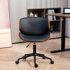 HOMCOM - Chaise de bureau moderne sans accoudoirs avec roulettes-Le cuir PU facile à nettoyer simplifie l’entretien