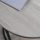HOMCOM - Tables empilables rondes 29 po - grain de bois gris - Paquet de 2-Couleur : Gris