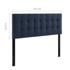 Modway - Lily Tissu rembourré Tête de lit King, Marine-Convient aux lits king size