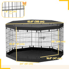 PawHut - Parc de jeu pour chien pliable 8 panneaux avec tapis de sol et housse - 36 po H-Montage et rangement faciles pour une portabilité pratique