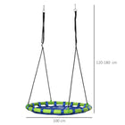 Outsunny - balançoire soucoupe 40 po pour enfants avec cordes de suspension réglables, bleu-Cadre en acier époxy robuste, léger et résistant à la corrosion pour une utilisation durable  