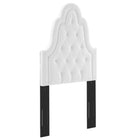 Modway - Augustine Touffe Performance Velvet Tête de lit jumelée, Blanc-Rembourrage en mousse dense