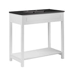 Modway - Altura 36" Vanette de salle de bain - Blanc Noir-Armoire de toilette moderne pour salle de bain