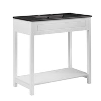 Modway - Altura 36" Vanette de salle de bain - Blanc Noir-Armoire de toilette moderne pour salle de bain