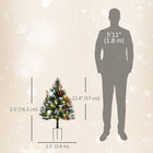 HOMCOM - 2 sapins de Noël artificiels de 60 cm avec éclairage LED-Certaines branches sont moulées à partir de vraies branches pour un style d'arbre réaliste et sans trop de mise en forme 
