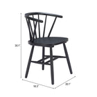 Zuo - Stenger Chaise de salle à manger - Noir - Ensemble de 2-6