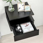 HOMCOM - Tables de chevet flottantes avec tiroir et étagère ouverte - noir - lot de 2-Assemblage requis