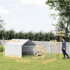 PawHut - Chenil pour chien d’extérieur avec toit - 13,1 pi x 7,5 pi x 4,9 pi-Protection contre le vent, la pluie et le soleil grâce à une bâche innovante 