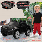 Qaba - Voiture électrique pour enfants sous licence CHEVROLET 12V à télécommande RC - noir-Télécommande parentale ou contrôle manuel, trois vitesses réglables de 0,8 à 2 mph (1,3-3,2 km/h)