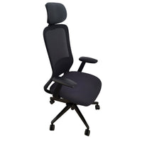 Heartwood - Fauteuil dossier haut Hermes - Noir-Siège rembourré en mousse moulée haute densité et dossier en mailles lavable