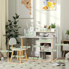 Qaba - Ensemble bureau et chaise pour enfants (2 pièces) avec rangement et étagères - Vert-Fabriqué en MDF avec des coins arrondis pour la sécurité des enfants 