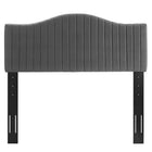Modway - Brielle Chenal Touffé Performance Velvet Tête de lit jumelée, Charbon de bois-Rembourrage en mousse dense