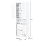 HOMCOM - Armoire de rangement de salle de bain avec double porte et porte-papier toilette - blanc-Armoire compacte et haute, parfaitement adaptée aux espaces étroits   