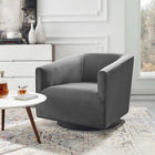 Modway - Twist Salon Accent Performance Velvet Chaise pivotante - Gris-Revêtement en velours de performance