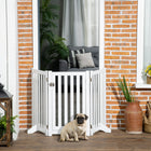 PawHut - Barrière pour chien 3 panneaux pliable avec pieds pour taille moyenne et inférieure - blanc-Deux supports supplémentaires pour une stabilité accrue 