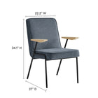 Modway - Vista Fauteuil à manger - Laguna-Accoudoirs en bois massif