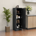 HOMCOM - Armoire de cuisine 4 niveaux 48 po avec étagères réglables - noir-La structure fine et haute convient aux espaces compacts 