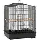 PawHut - Cage à oiseaux petite 23 po H avec poignée - noir-Enclos pour oiseaux offrant un espace généreux pour les petits oiseaux tels que les pinsons et les perruches 