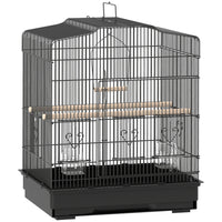 PawHut - Cage à oiseaux petite 23 po H avec poignée - noir-Enclos pour oiseaux offrant un espace généreux pour les petits oiseaux tels que les pinsons et les perruches 