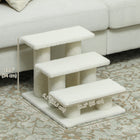 PawHut - Escalier pour animaux à 3 marches, poteau à griffer recouvert de tapis - beige-Un endroit confortable pour que vos animaux dorment, fassent de l'exercice, se détendent et s'amusent 