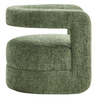 Modway - Jaylin Rembourré Chenille Chaise d’accent - Basil-Soutien de ressort sinueux