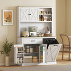 HOMCOM - Armoire 69 po avec station de chargement - blanc-Un large plan de travail offre de l’espace pour la préparation des repas et les petits appareils électroménagers 