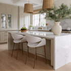 Zuo - Limay Tabouret de comptoir - Beige/Noyer-Dimensions: 25,4 po L x 22,2 po L x 40,2 po H