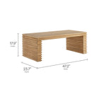 Modway - Canto Conception rectangulaire empilée Table basse - Chêne vieilli-Conception sculpturale des jambes empilées