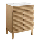 Modway - Render 24" Vanette de salle de bain - Oak White-Assemblée requise