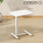 HOMCOM - Bureau debout pneumatique à hauteur réglable - 25,6 po L x 18,9 po l x 43,3 po H - blanc-Structure en acier et plateau en panneaux de particules garantissant solidité et stabilité