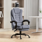 Vinsetto - Fauteuil de bureau à massage vibrant 7 points avec repose-pieds et roulettes pivotantes - gris-Faites une pause et étirez-vous avec une inclinaison de 155°