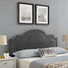 Modway - Belinda Performance Velvet Tête de lit jumelée, Charbon de bois-Assemblée requise