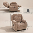 HOMCOM - Fauteuil inclinable de massage électrique avec moteur silencieux - brun-La télécommande de contrôle de l'inclinaison comprend deux boutons mémoire et une charge USB pour plus de commodité 