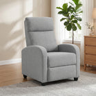 HOMCOM - Fauteuil inclinable push back avec siège rembourré pour home cinéma - gris clair-Le tissu aspect lin respirant et facile à entretenir garantit une expérience confortable 