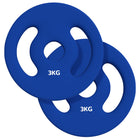 Soozier - Disques de poids 2 x 6,6 lb avec poignées faciles à saisir-L'ensemble comprend deux plaques de 6,6 lb (3 kg), pour un total de 13 lb (6 kg), idéales pour des entraînements variés