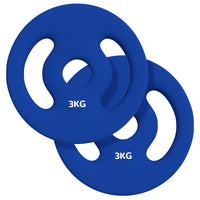Soozier - Disques de poids 2 x 6,6 lb avec poignées faciles à saisir-L'ensemble comprend deux plaques de 6,6 lb (3 kg), pour un total de 13 lb (6 kg), idéales pour des entraînements variés