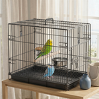 PawHut - Cage à oiseaux portable avec plateau coulissant 49 cm - noir-Un plateau inférieur coulissant et une grille facilitent le nettoyage quotidien
