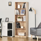 HOMCOM - Bibliothèque 5 niveaux avec étagères réglables pour salon, bureau à domicile - bois naturel-Design élégant, parfait pour votre bureau, chambre, salon ou bureau 