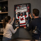 Frameworth - Seth Jarvis Toile encadrée 20 po H x 29 po l Carolina Hurricanes Champions de la Coupe Stanley 2026 - Sous licence officielle LNH/AJLNH-Impression sur toile sans verre ni acrylique