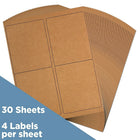JAM Paper Étiquettes postales, 4 x 5 po, brun kraft, 120/paquet-Kraft brun