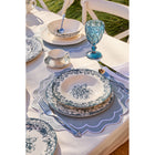 Casa Domani - Service de dîner Rosetta Antique Bleu 12 pièces-Compatible lave-vaisselle