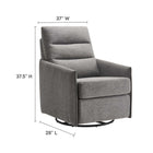 Modway - Etta Tissu rembourré Chaise longue - Gris clair-Touffage en chenal horizontal