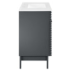 Modway - Render 36" Vanette de salle de bain - Gris blanc-Tiroirs à extension complète