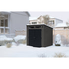 Suncast - Remise de rangement Modernist 7 po x 7 pi - Poivre noir / Noir-Dispose d’une structure complète en acier pour une résistance maximale sous de fortes charges de neige.
